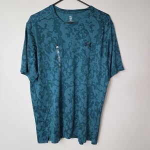 Under Armour Mens Large Teal Green Athletic Gym Tee Shirt New